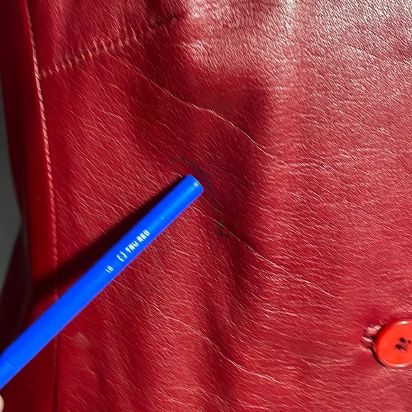 Danier Red Leather Jacket - Picture 6 of 13